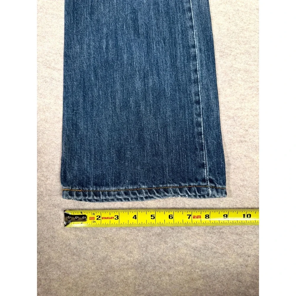 Levis 501 Straight Fit Jeans Mens 36x32 Blue Whiskering Denim Cotton Button Fly